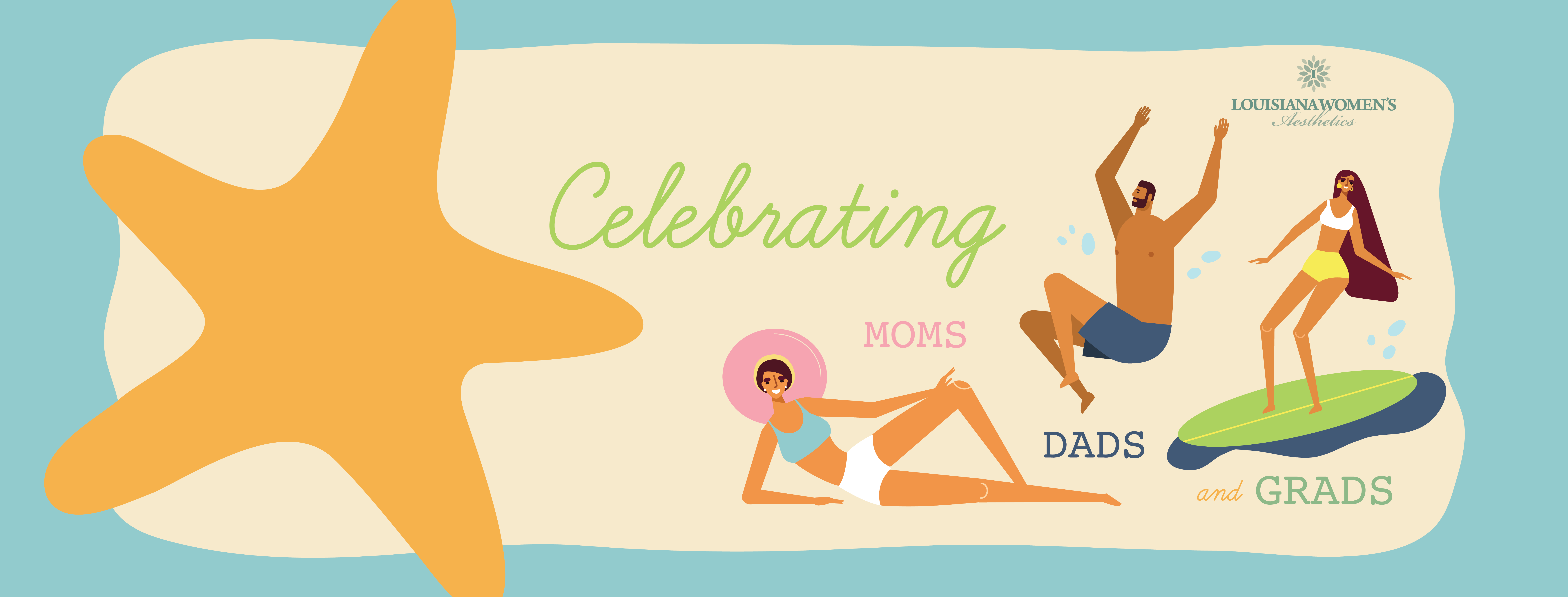 Header image of specials for Moms, Dads, and Grads